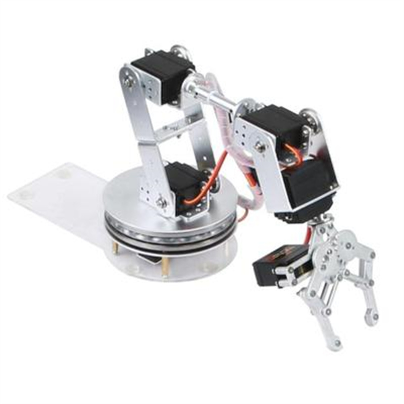 Robot Arm Kit - Silberner 6-DOF-Roboterarm mit 180/360 Grad drehbarer