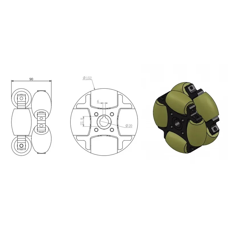 Heißer Verkauf NW152A Nutzlast – Omni Wheel Bewertung und Preis